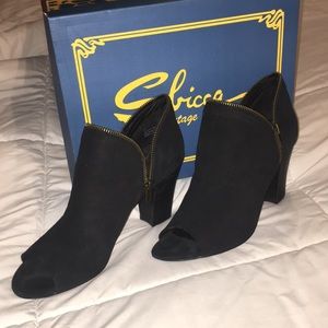 Sbicca Black Wedge Booties